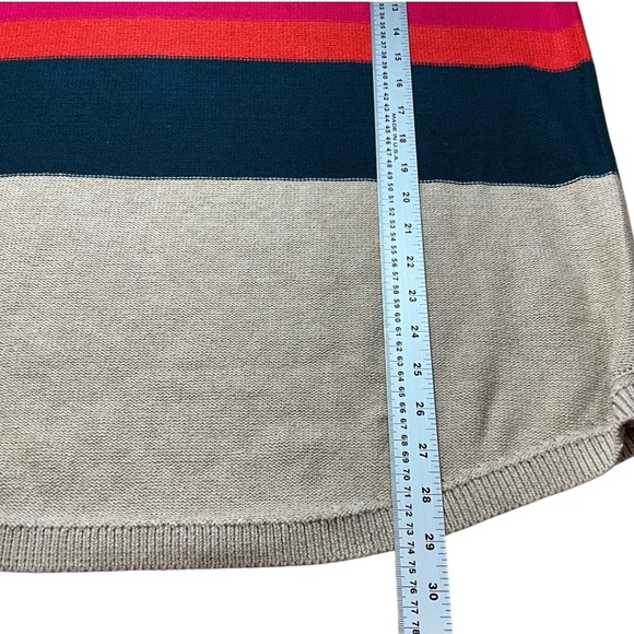 IN EVERY STORY… 100% Cotton Colourful Stripe Oversized Long Sleeve Sweater Sz 1X - Picture 7 of 9